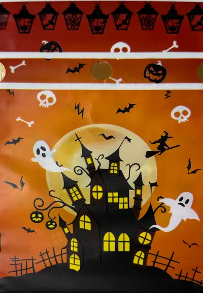 50pcs Halloween Small Goodie Bags.Candy Wrappers Spooky, View more