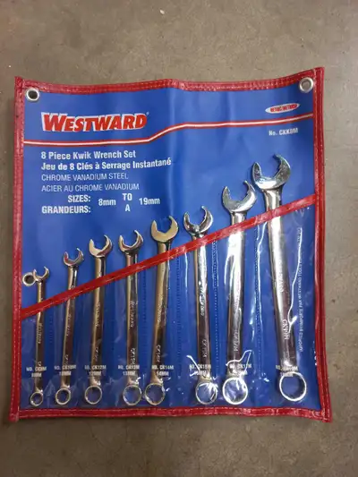 Westward 8 pcs. metric kwik wrench set.
