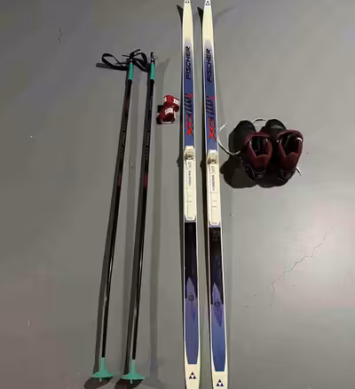 $100 - Fischer 180cm classic skis (waxing skis) with Solomon SNS bindings, great condition $50 - Sol...