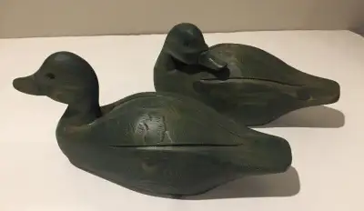 Wood Duck Decoy Folk Art Pair, View more