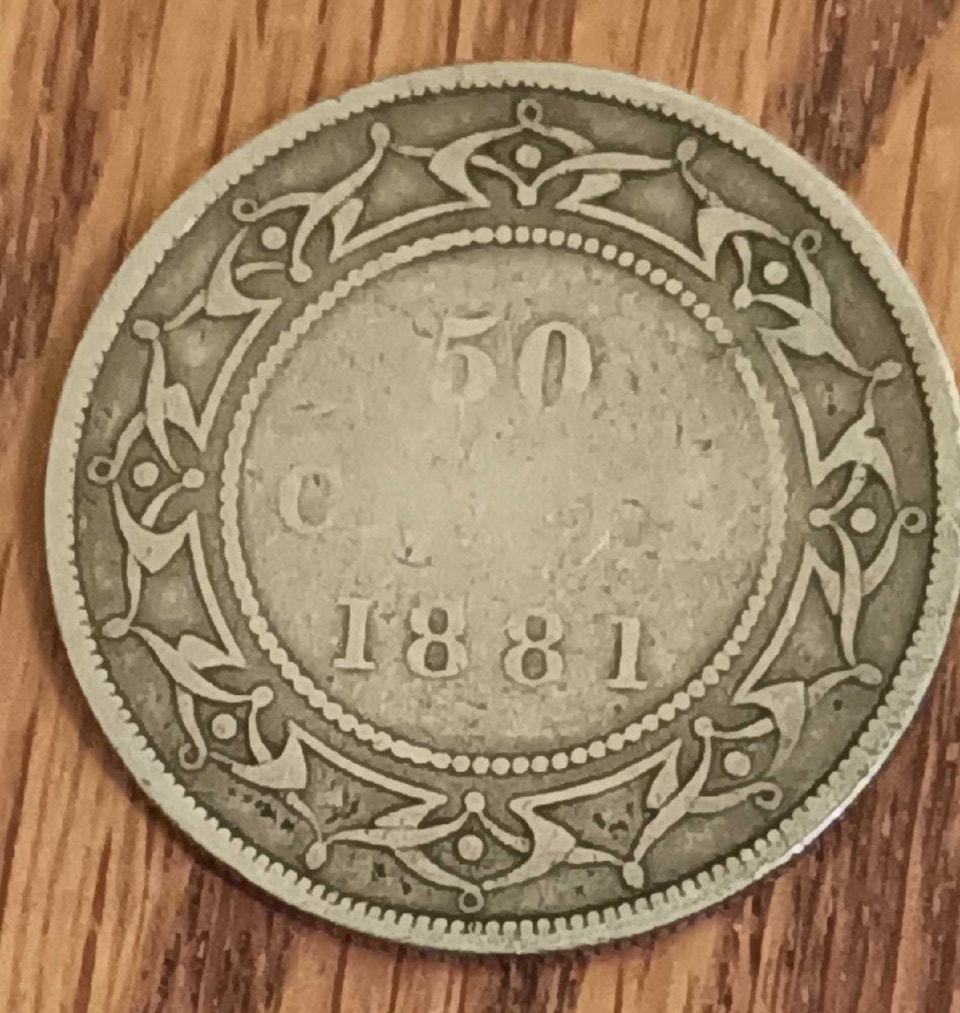 RARE 1881 Newfoundland 50 Cents Silver Coin Queen Victoria | Arts ...