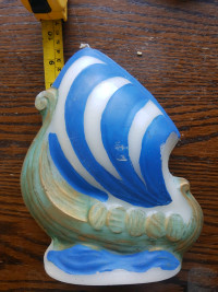 Vintage Large 9" Tall Sailboat Candle