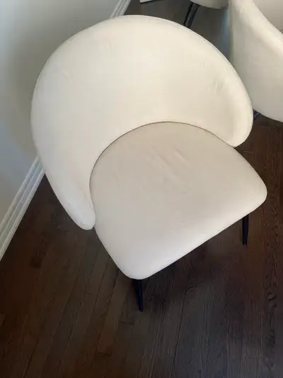 Ivory Dining Chairs, Set of 6 Upholstered Chairs with Black legs, View more