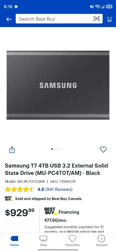 Samsung T7 4TB, View more