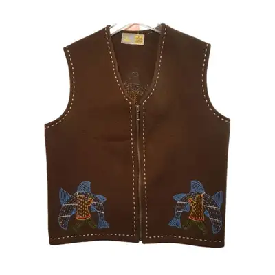 Vintage Inuit Vest Handcrafted by Canadian Eskimos Embroidered, View more