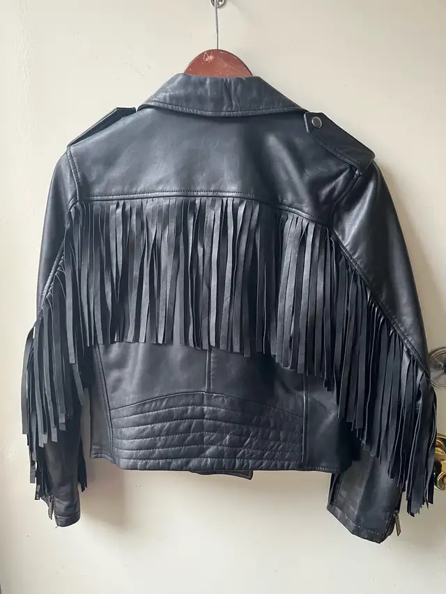 Ever New woman’s Leather jacket with  Fringe in Women's - Tops & Outerwear in Calgary - Image 3