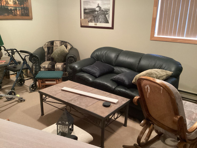 Sofa with two chairs as well as a slider and footrest and chair  in Couches & Futons in St. John's - Image 2