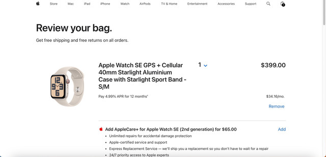 Apple Watch SE GPS 40mm Starlight Aluminium in General Electronics in City of Toronto - Image 4