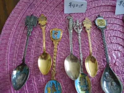 7 Collector Spoons $25. For all -Egypt, Liberty, Rome, Canadian, View more