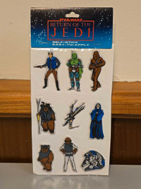 Original Vintage Return of The Jedi Star Wars 3d Puffy Stickers 