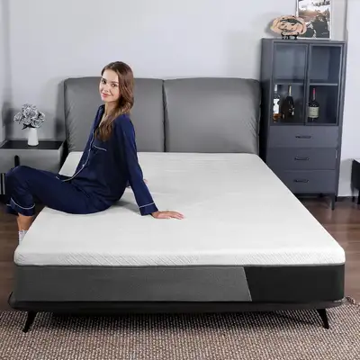 Grey-Black 12" Queen Hybrid Mattress, Pocket Springs for Motion, View more