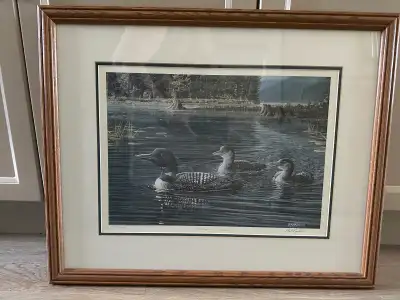 Paul Rankin Heading Home Duck Print 3008/3750 - like new and framed. The "Heading Home" duck picture...