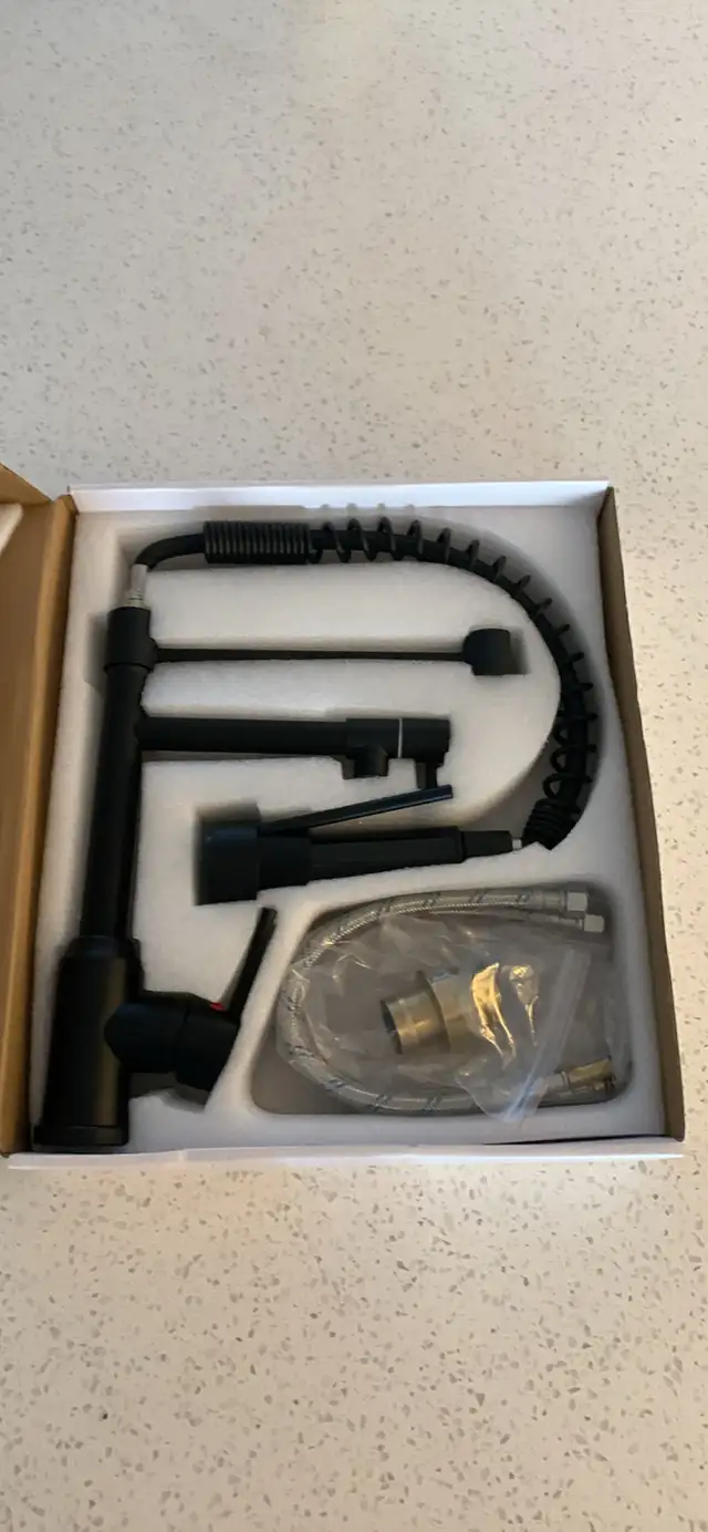 NEW- Modern Matte Black  Dual Faucet, Kitchen Faucet in Kitchen & Dining Wares in Calgary - Image 10