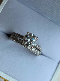 14k Engagement Ring & Wedding Band Set