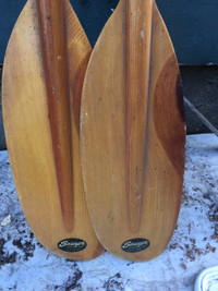 Wood kayak paddles