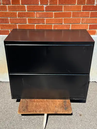 Black Lateral Filing Cabinet - No Lock - All Metal - Solid, View more