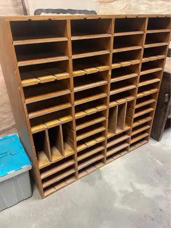 Antique file cabinet (mail) • 43.75”Lx16”Dx 44”H•, View more