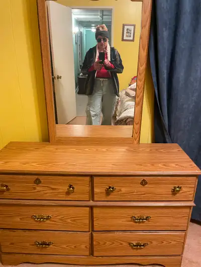 Light Oak 6-Drawer Dresser with Mirror, View more