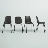 Engineered plastic dinner chairs (black)