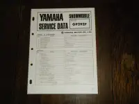 Yamaha GP 292F  Snowmobile Service Data Booklet