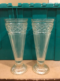 Pair of old Soda Fountain/Milkshake glasses