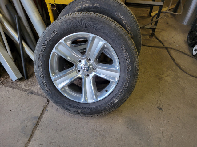 DODGE RAM 2019, 20" OEM rims with 2 Goodyear wrangler tires in Tires & Rims in Mississauga / Peel Region - Image 3
