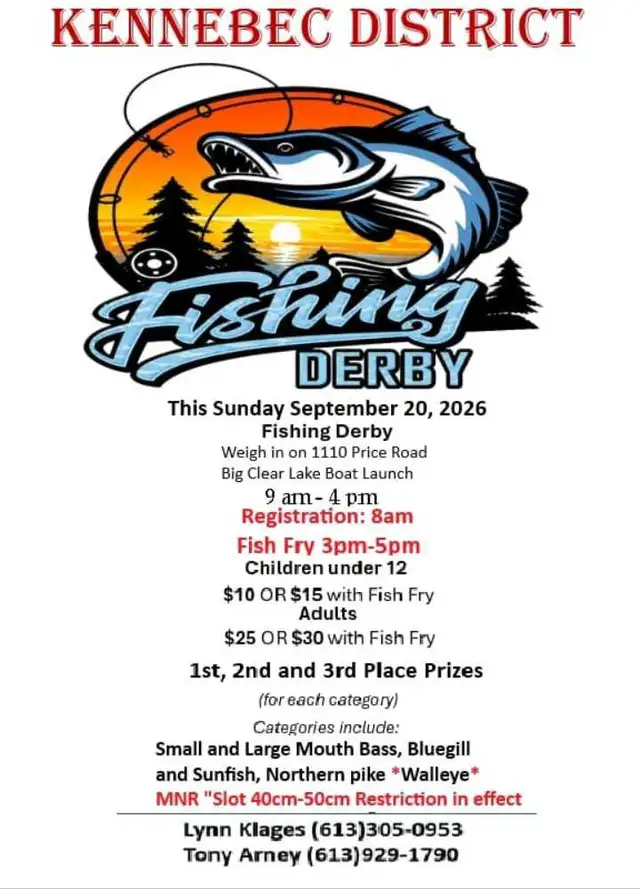 Kennebec District fishing derby September 20th 