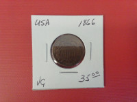 1866 USA 2         cents coin