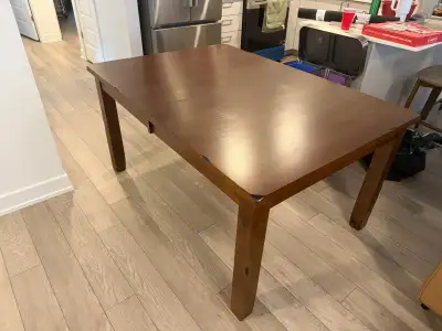 Solid Wood Dining Table – Extendable – Brown, View more