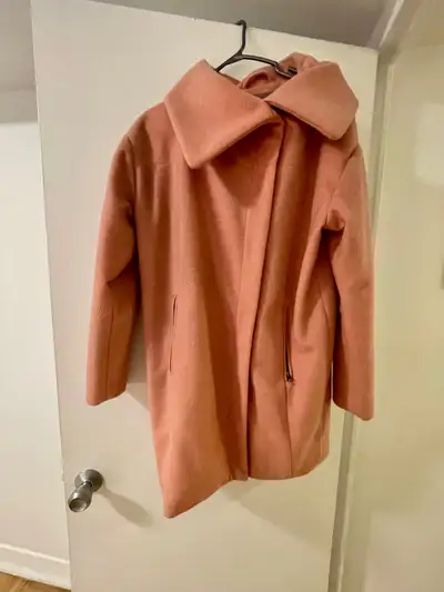 Pink wool coat, View more