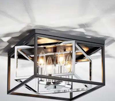 Ceiling Light (Chrome & Matte Black Finish), View more