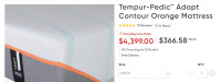 Queen Tempur-Pedic Adapt Contour Orange Mattress, and Bed Frame