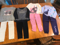 5 ensembles t-shirt manches longues & pantalon, fille 6 ans