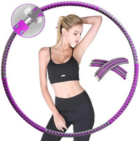 NEW Adult Hula Hoop Band, Stainless Steel, 6 Segments, Foam