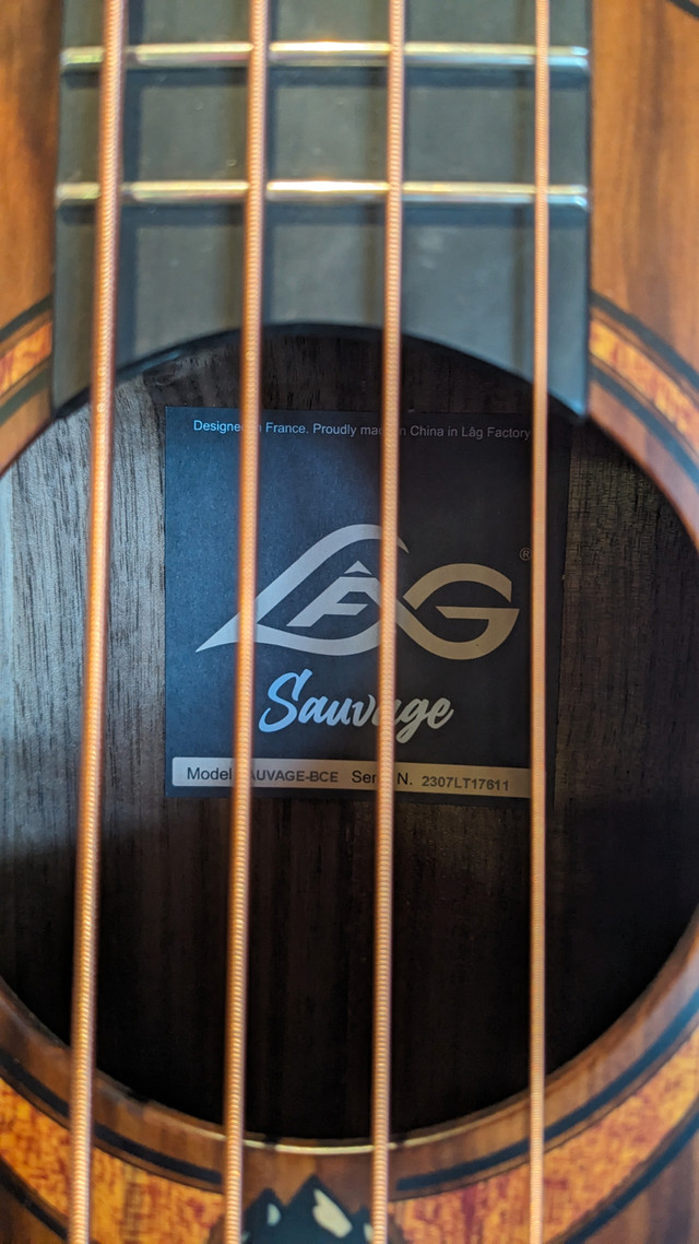 LAG Sauvage Bass Jumbo Cutaway Acoustic / Electric Guitar in Guitars in Hamilton - Image 2