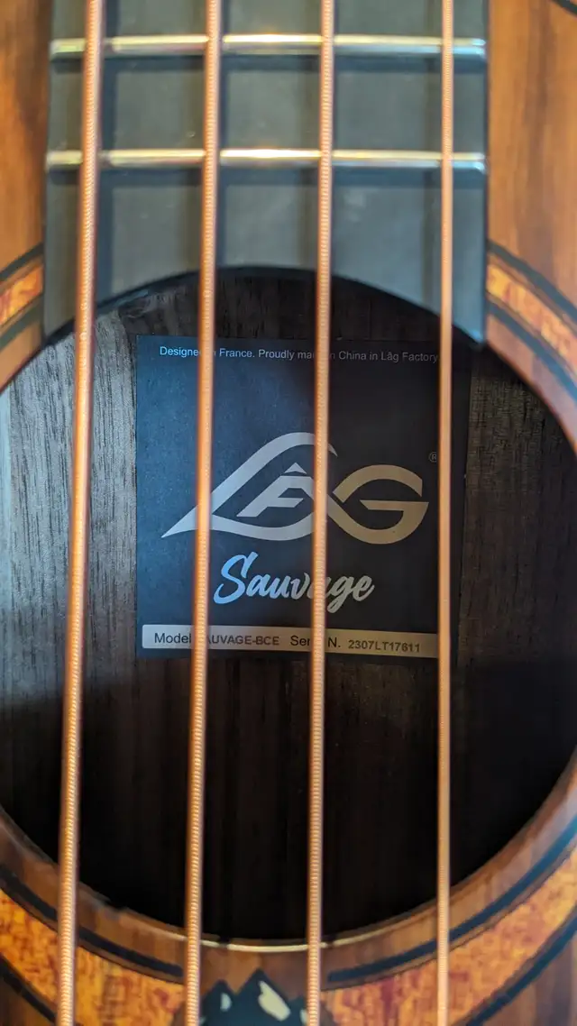 LAG Sauvage Bass Jumbo Cutaway Acoustic / Electric Guitar in Guitars in Hamilton - Image 3