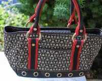 Tommy Hilfiger designer hand bag,  with red-black accents