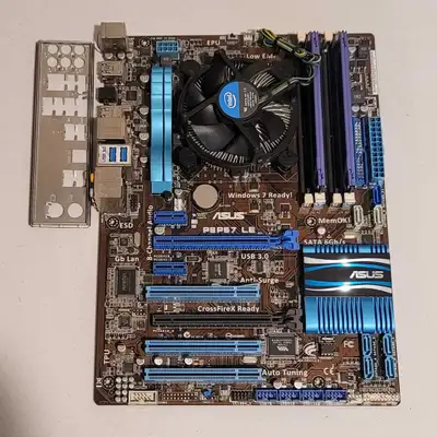 Asus board with CPU and RAM, View more