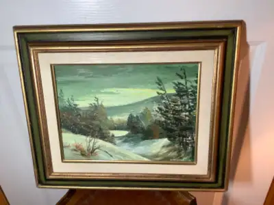 Vtg Oil on Masonite Ptg Titled “Winter” by Cdn Edna Henderson, View more