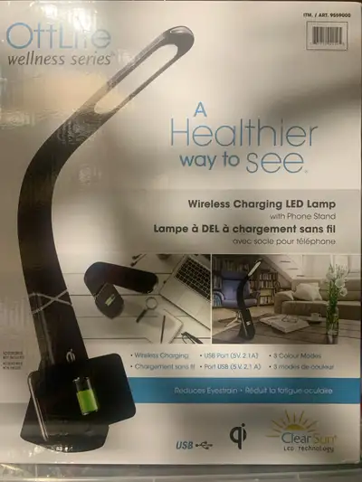 Ottlite Wireless Charging LED Lamp New, View more