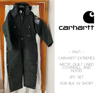 NWT - CARHARTT EXTREMES - MENS BLACK ARCTIC COVERALL SET, View more