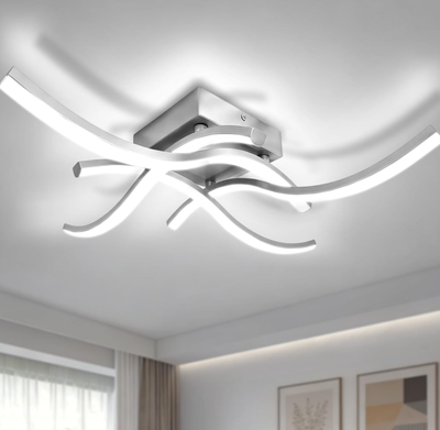 4‑Light Modern LED Ceiling Light Fixture BNIB, View more