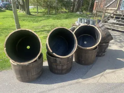 oak Barrel Planters - starting $29, View more