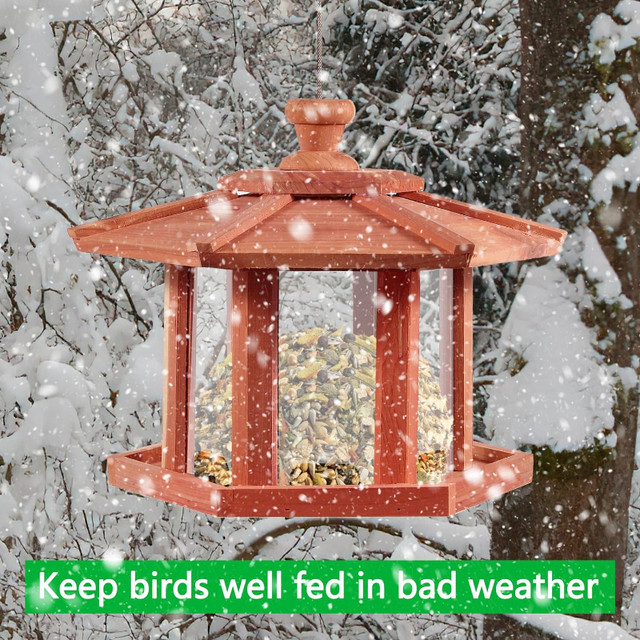 #ROVARD Cedar Hexagon Shaped Gazebo Bird Feeder in Other in City of Toronto