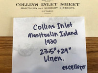* Collins Inlet, Manitoulin Island linen bound vintage map, 1930
