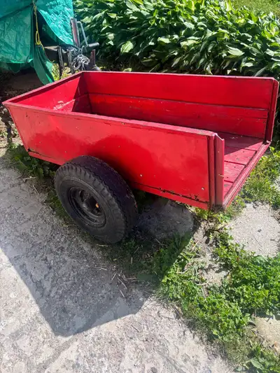 It has a sturdy frame, but it has some cosmetic issues such as peeling paint and weathered wood. App...