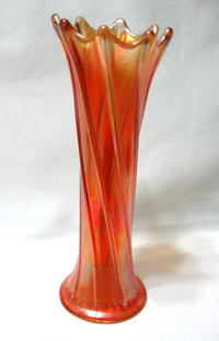 VASE en VERRE CARNAVAL VINTAGE  CARNIVAL GLASS VASE