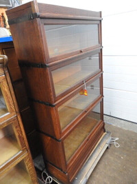 Antique 4 glass level barrister bookcase restored professionally