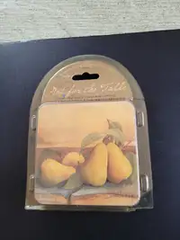 Cork Backed Coasters - Pears