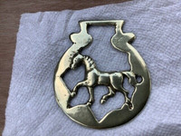 Horse Vintage Brass Harness Medallion, Star